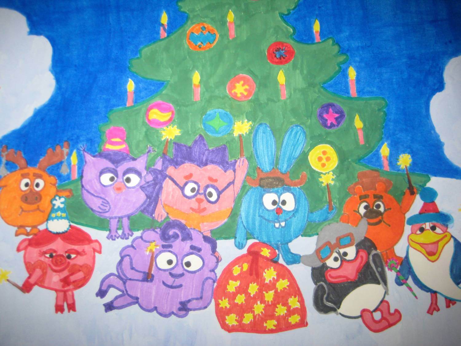 Лучшие новогодние рисунки, картинки для детского сада 7