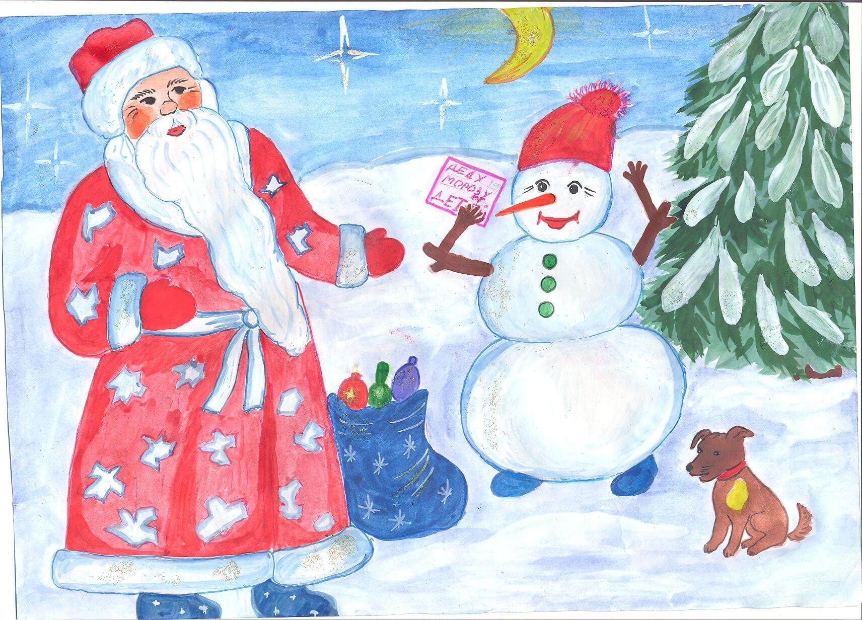 Лучшие новогодние рисунки, картинки для детского сада