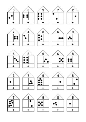 Состав числа до 10 домики распечатать 1 класс сборка (13 картинок) (4)