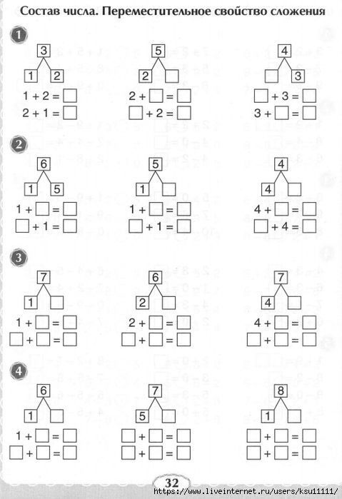 Состав числа до 10 домики распечатать 1 класс сборка (13 картинок) (6)