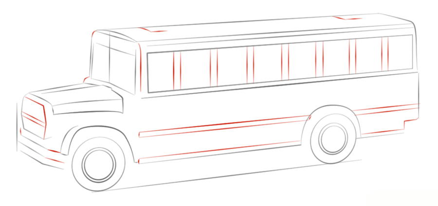 Как нарисовать автобус карандашом поэтапно для детей   подборка картинок (8)