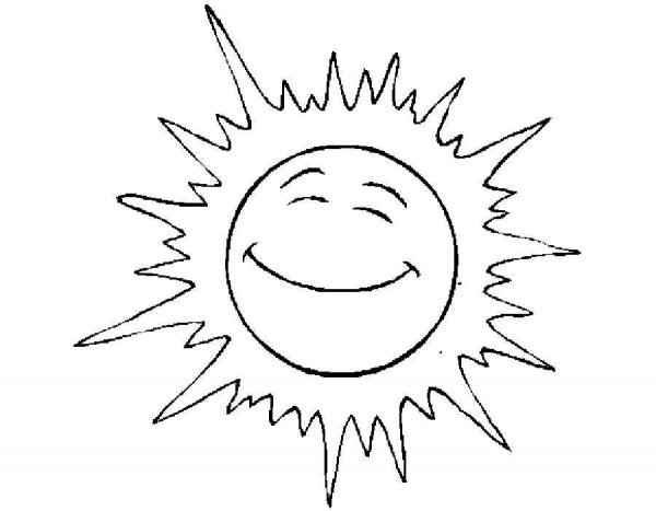 Картинка раскраска солнышко с лучиками для детей на прозрачном фоне