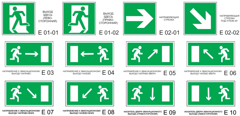 Знаки при эвакуации при пожаре картинки