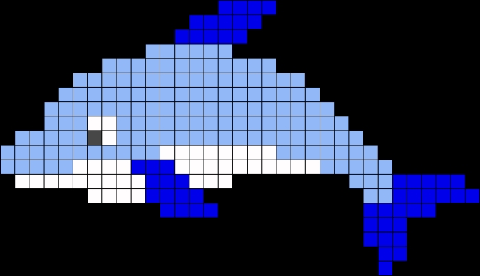 Дельфин рисовать по клеточкам