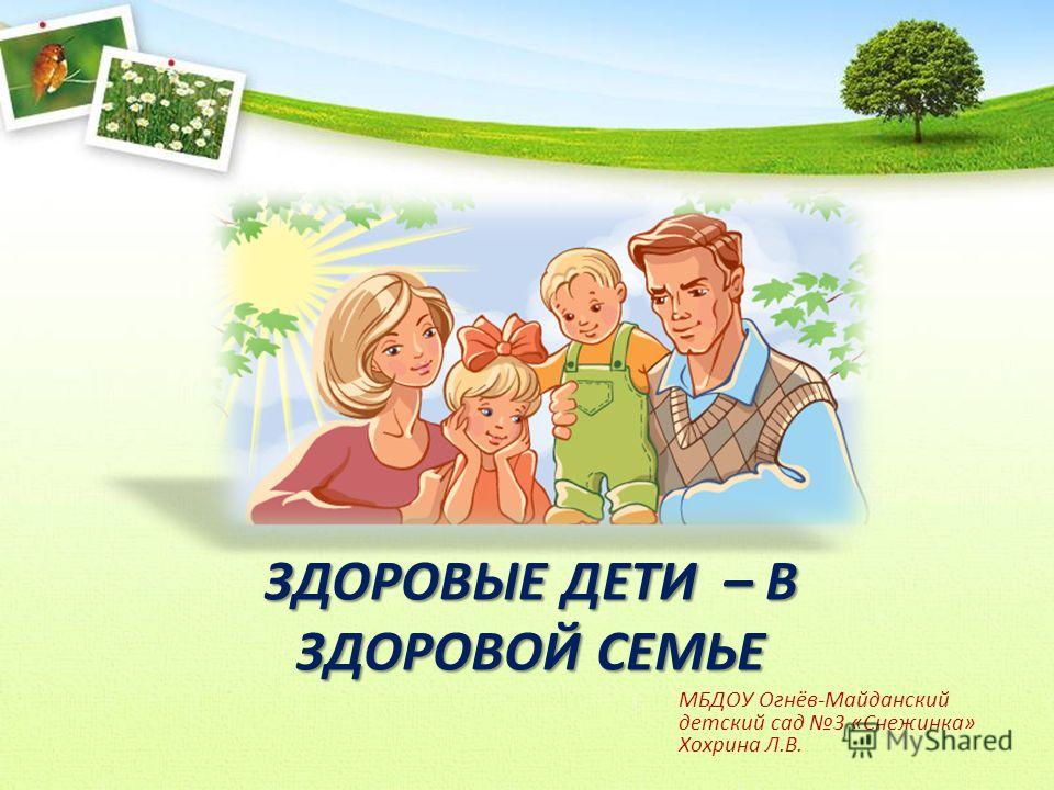 Здоровье семьи презентация