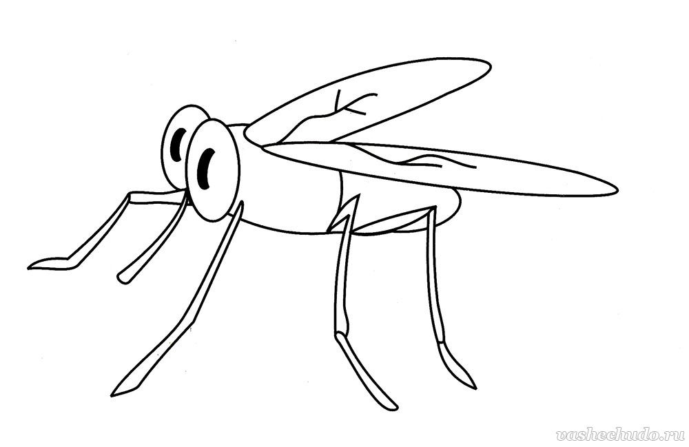 Нарисовать комара для детей