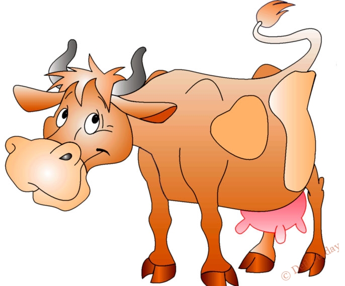 Корова на прозрачном фоне - картинки для детей