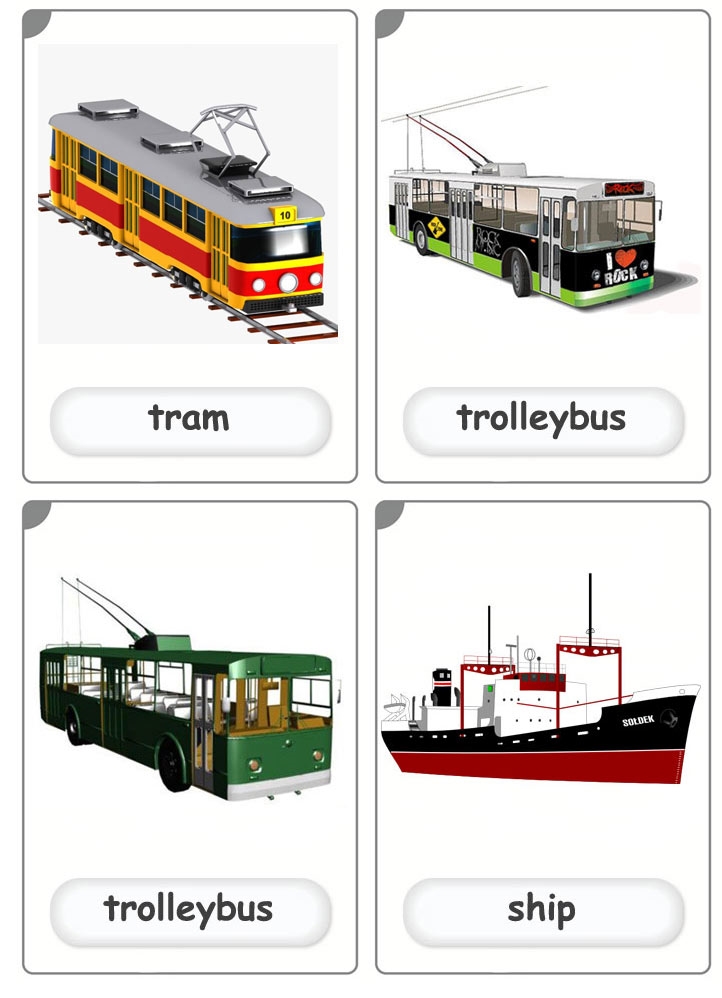 Транспорт картинки для детей на английском