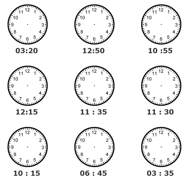 Часы определение времени для детей на картинках