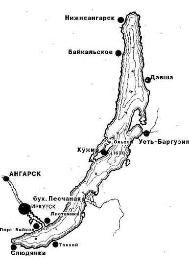 На какой картинке изображен контур озера байкал