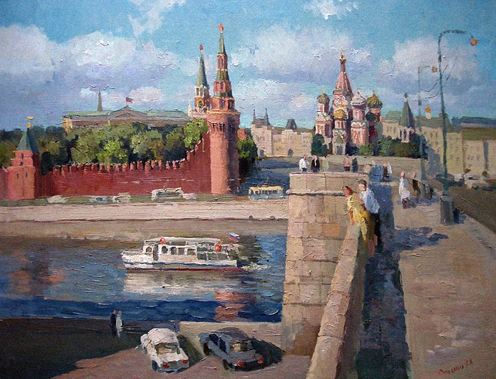 Рисунок на москва реке