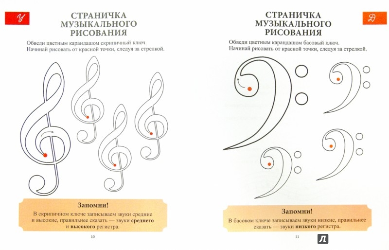 Учимся рисовать скрипичный ключ