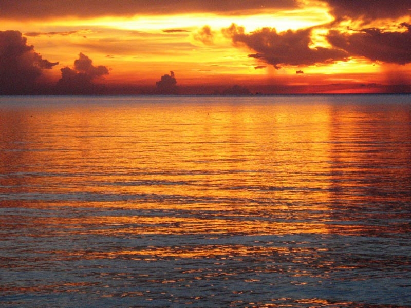 Подпись к фото с закатом у моря