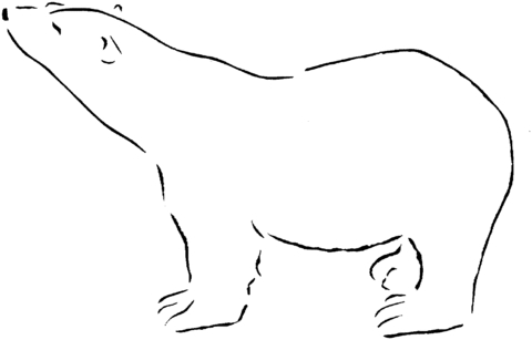 Белый медведь рисунок для детей 025