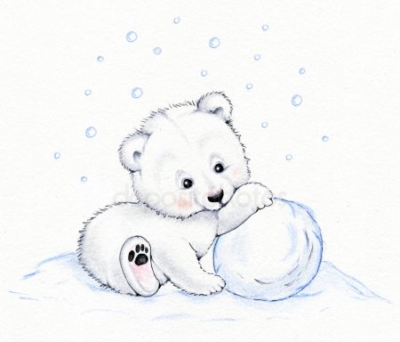 Белый медведь рисунок для детей   прикольные картинки 024
