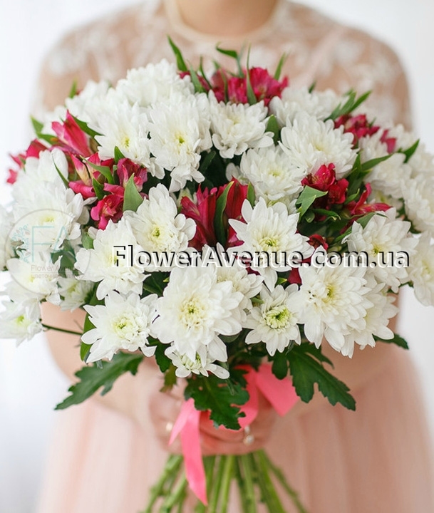 Букет белых хризантем фото (10)