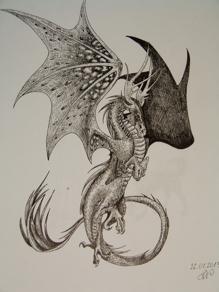 Дракон с крыльями рисунок   подборка004