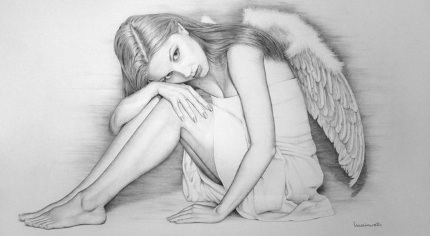 Как нарисовать ангела поэтапно карандашом для детей   рисунки (26)