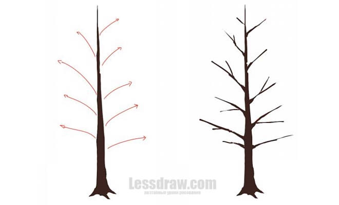 Как нарисовать листья деревьев красками   рисунки 026