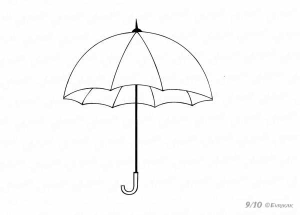 Картинка зонт раскраска для детей   супер рисунки 021