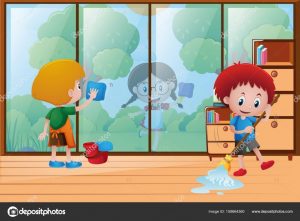 Картинка уборка в доме для детей 023