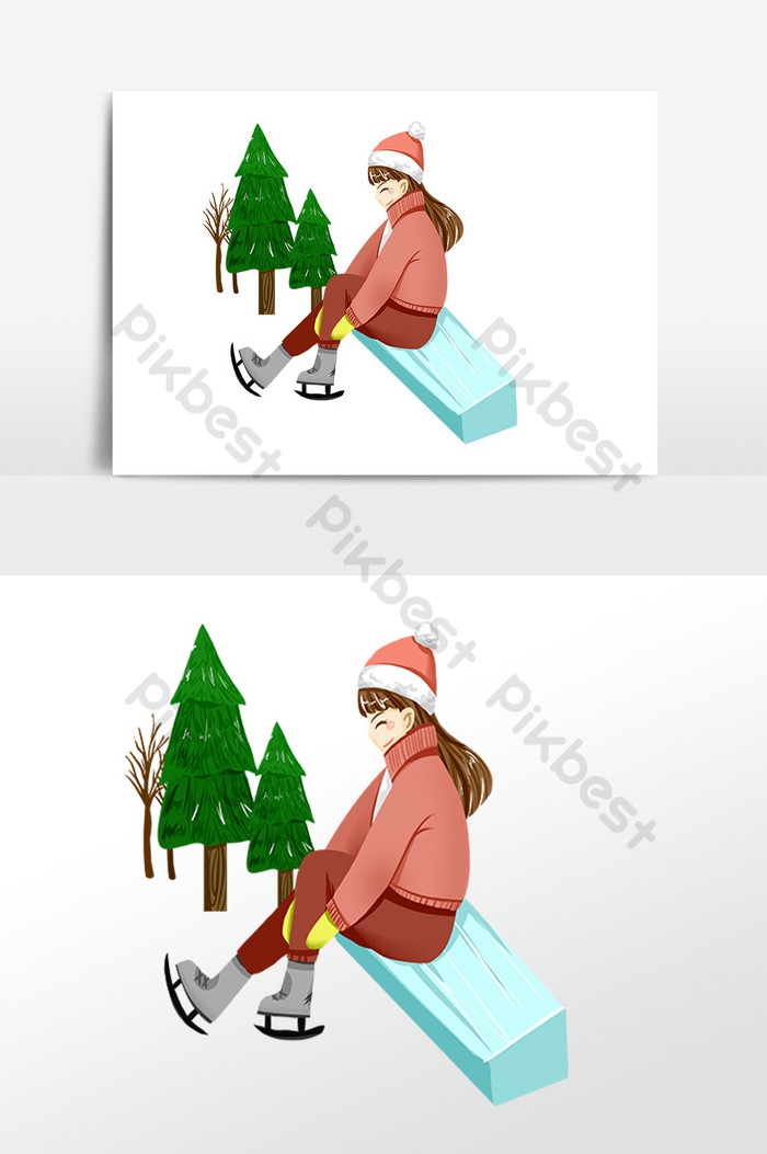 Картинки нарисованные зима и девушка 017