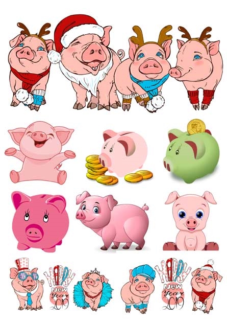 Картинки свинья на прозрачном фоне   подборка 018