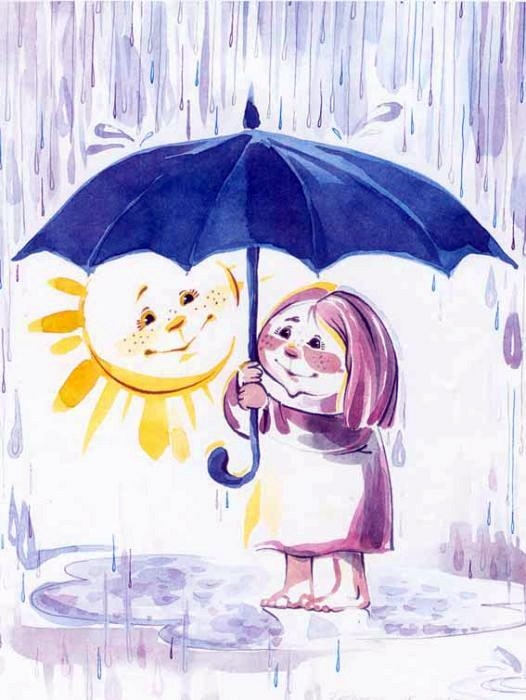 Картинки солнышко с зонтиком   изображения 007