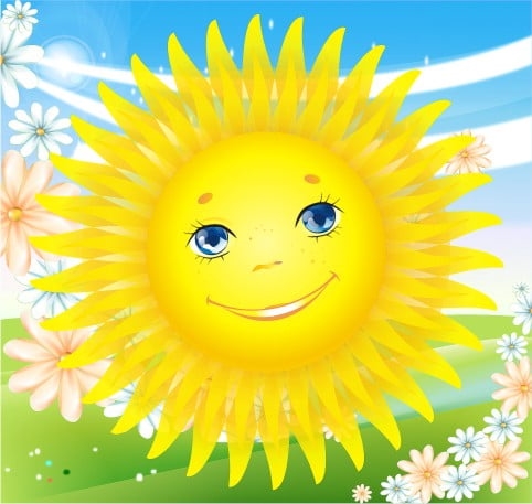 Картинки солнышко с зонтиком   изображения 018