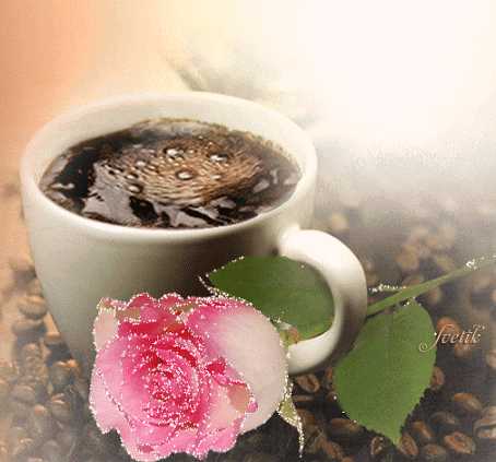 Кофе и цветы с добрым утром   фото (21)
