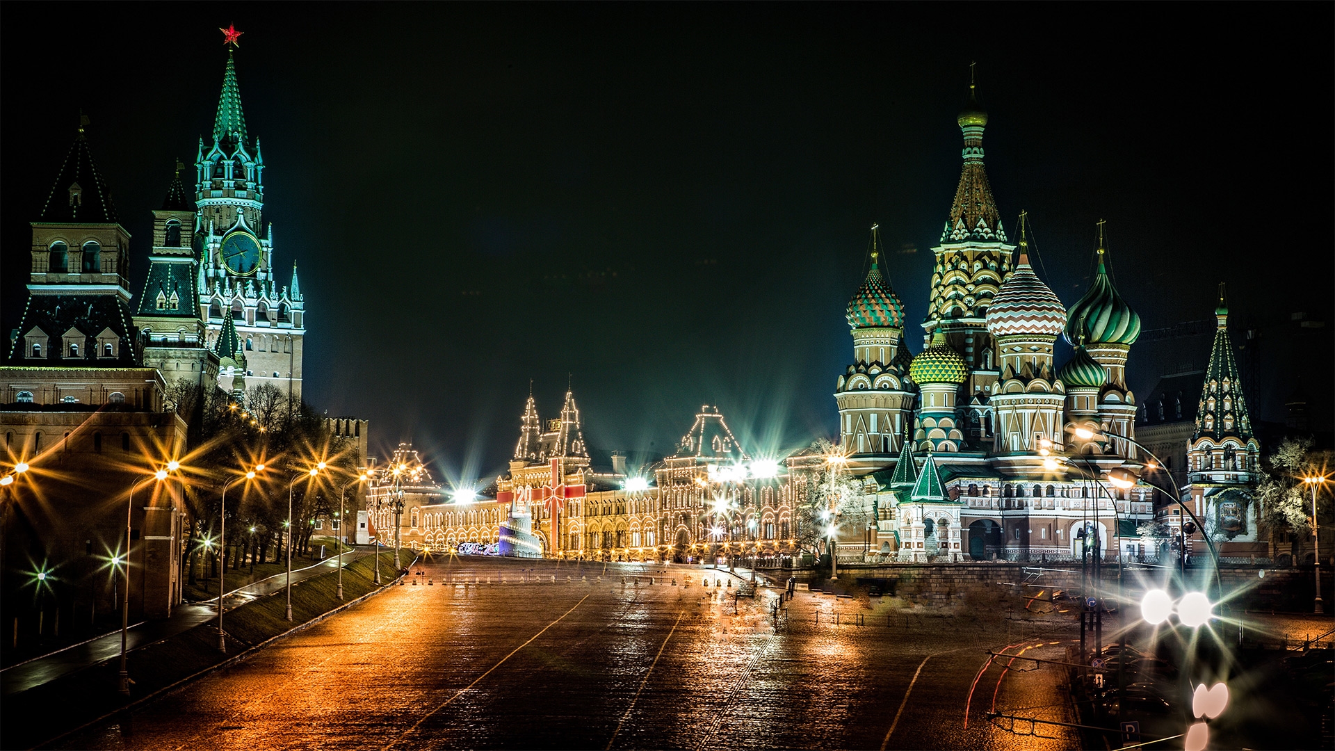 москва кремль ночью