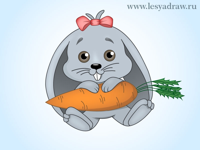 Красивый рисунок кролик с морковкой018