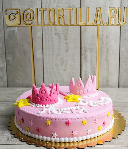 Кремовые торты на день рождения для девочек.   фото 009