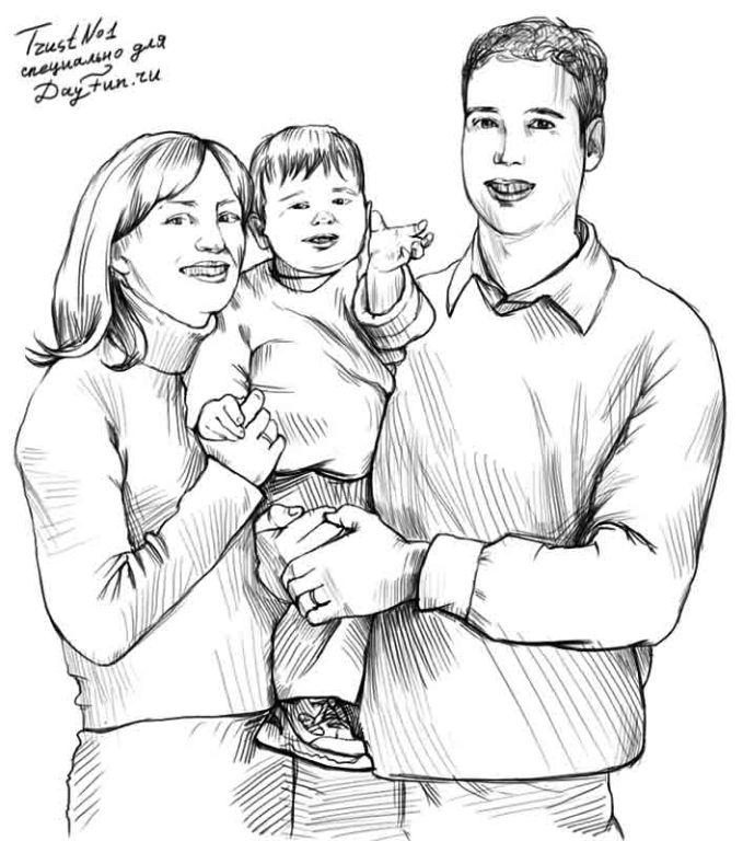 Мамы и папы рисунок для детей 027