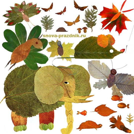 Нарисованные картинки осенних листьев   подборка006