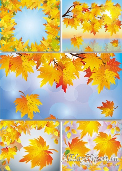 Нарисованные картинки осенних листьев   подборка007