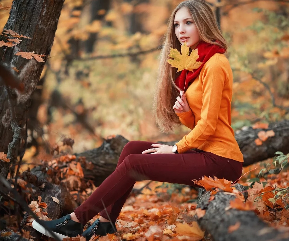 Осень картинки девушки красивые   сборка 018