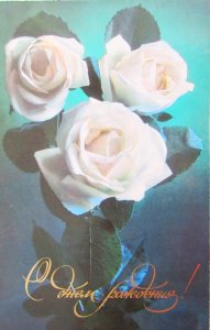 Открытки с Днем Рождения с белыми розами   подборка (40)