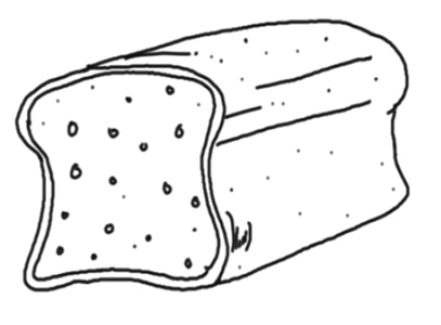 Хлеб картинка для детей черно белая