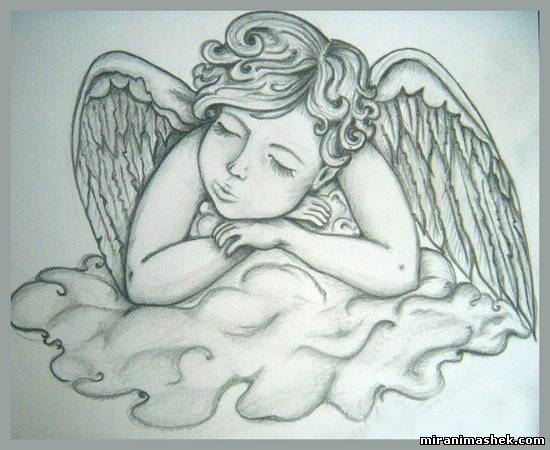 Рисунки карандашом красивые ангелы 004