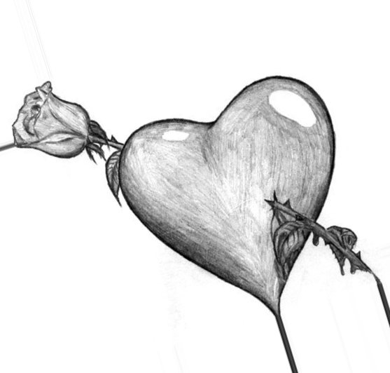 Рисунки карандашом простые для начинающих про любовь (8)