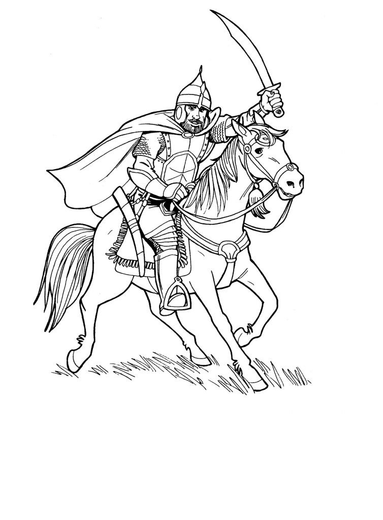 Рисунок богатырь на лошади   подборка 001