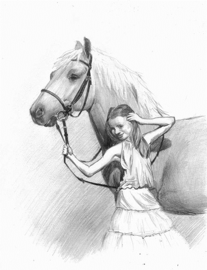 Рисунок девушка на лошади   подборка 027