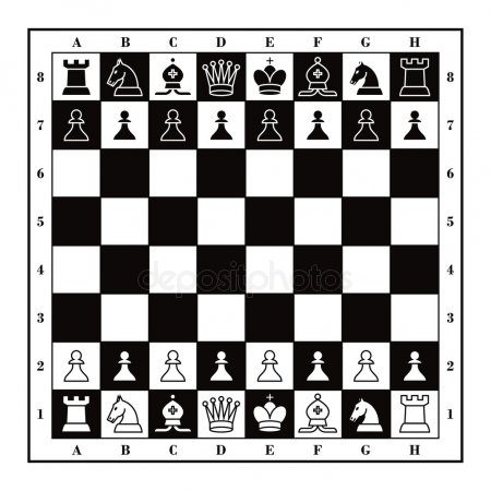 Рисунок шахматная доска с фигурами 001