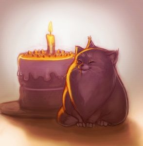 С Днем Рождения   картинки кот с тортом (17)