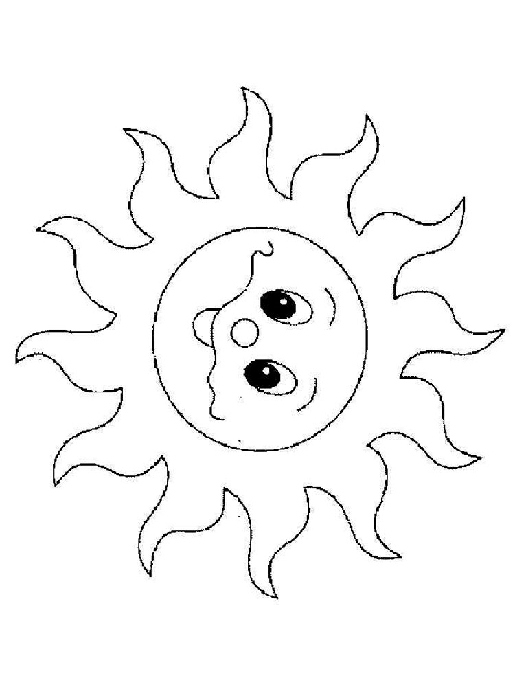 Скачать раскраски солнышко картинки для детей 012