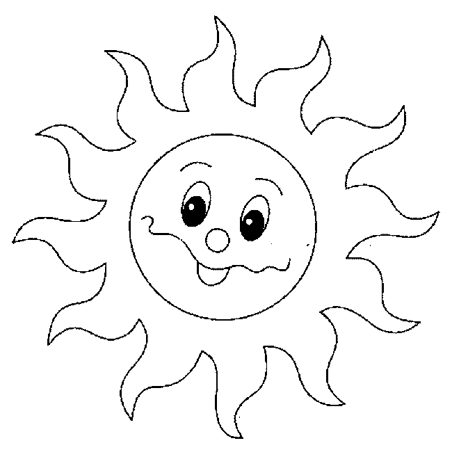 Солнце картинки для детей раскраски 014