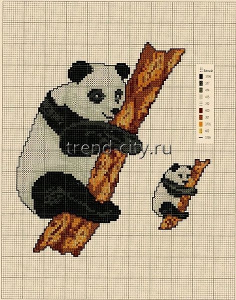 Схема вышивки крестом панда   картинки019