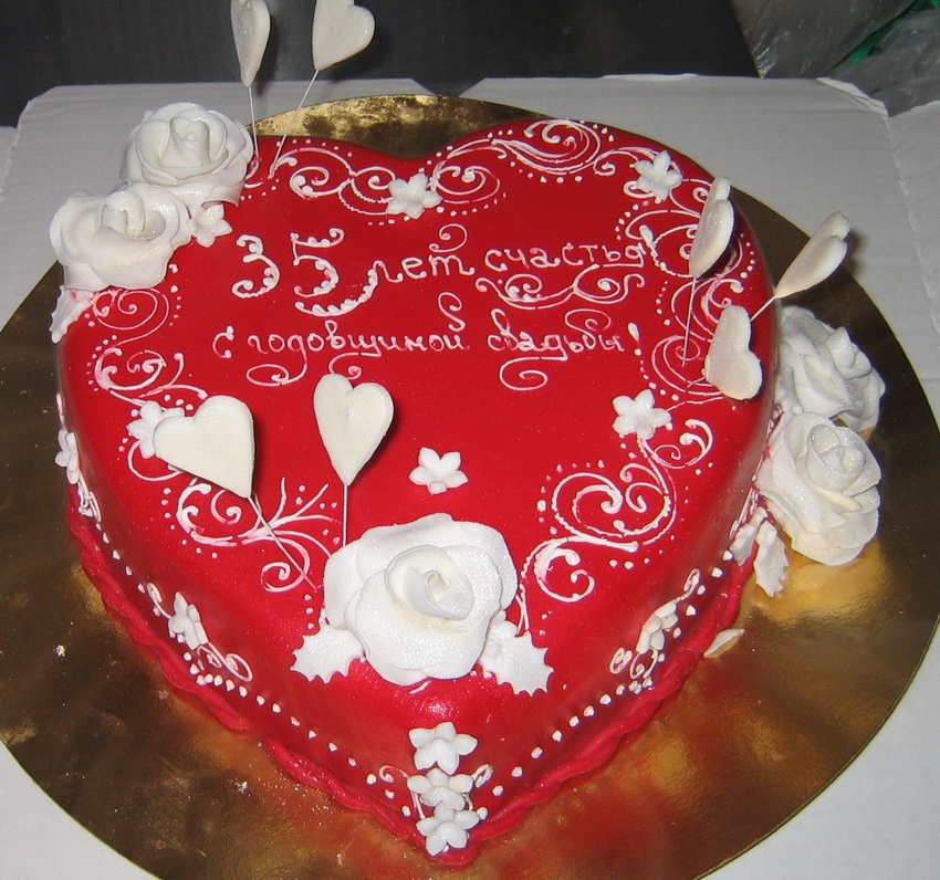 Торт на годовщину свадьбы сердце   фото 002