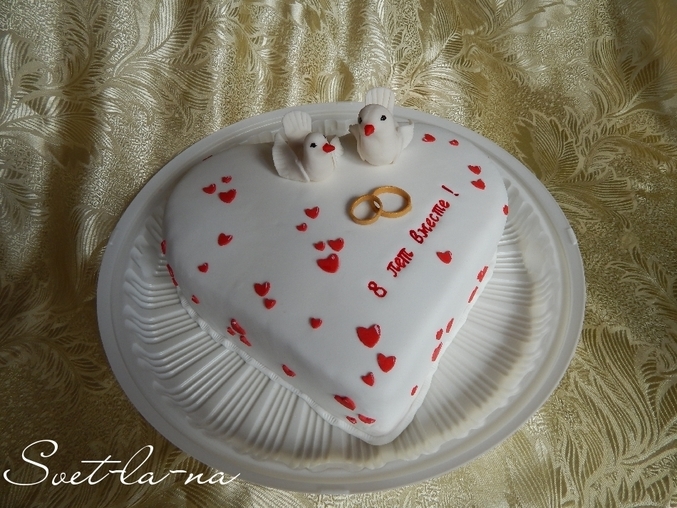 Торт на годовщину свадьбы сердце   фото 007